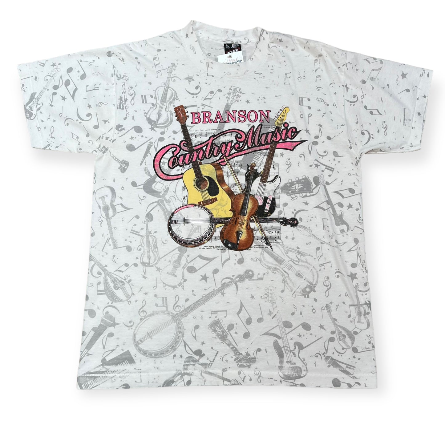 Branson Country Music all over print single stitch tee (L)