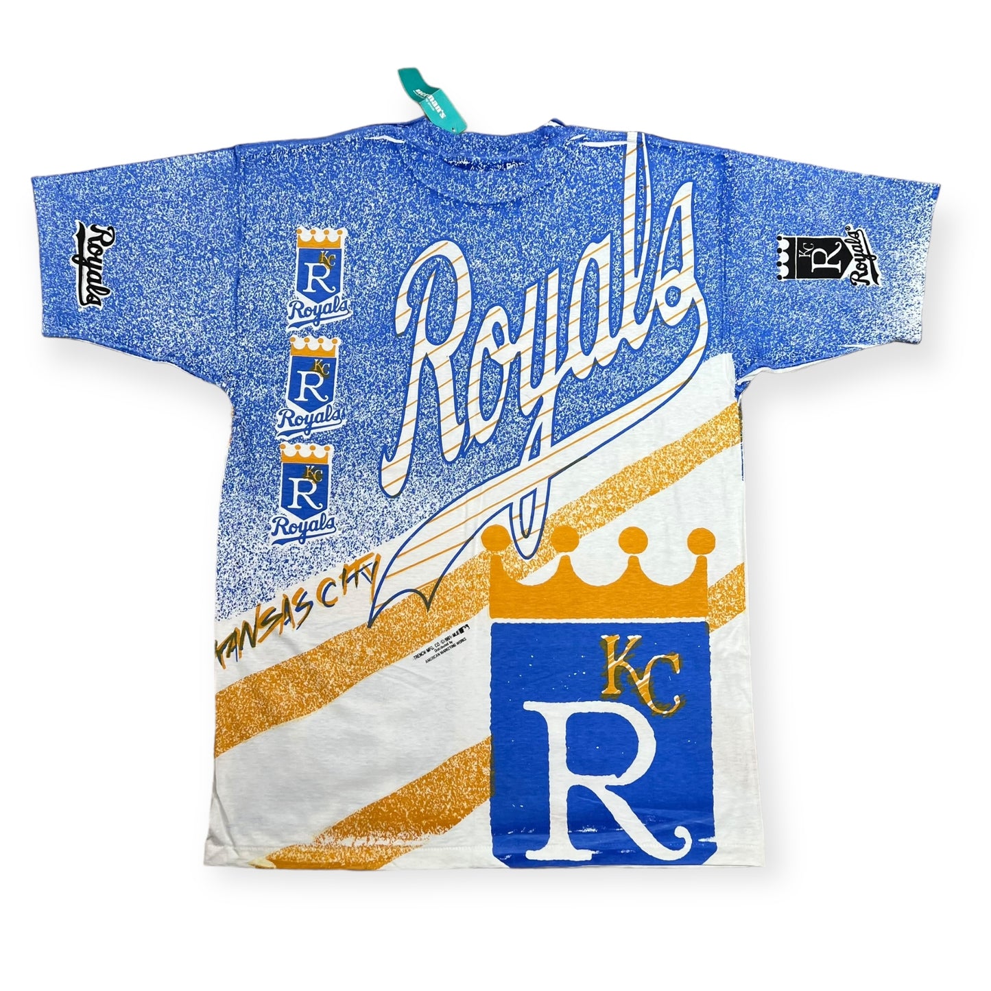 1991 Kansas City Royals all over print deadstock with tags sports tee (XL)