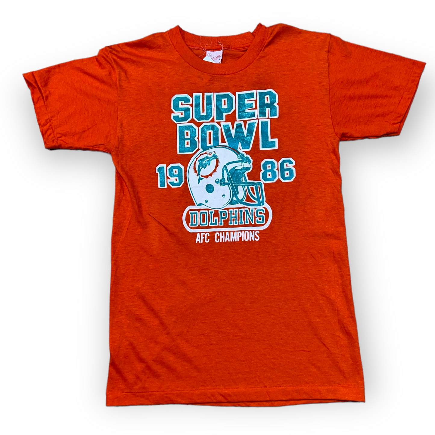 1986 Miami Dolphins Superbowl Champions single stitch sports tee (S)
