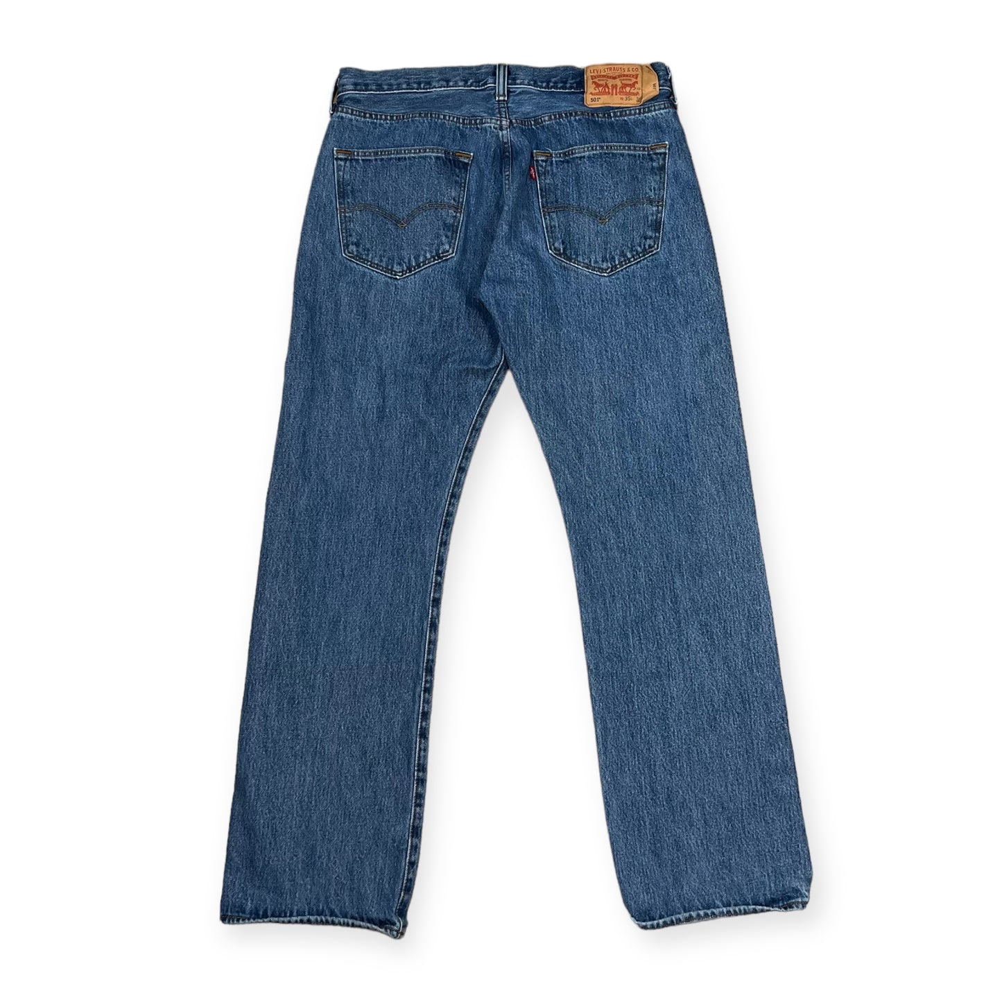 Levi's 501 blue denim button fly pants (35X32)