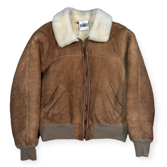 1980's Eddie Bauer sheepskin leather jacket (M)