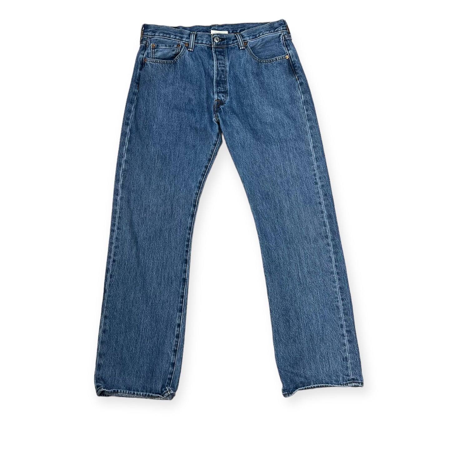 Levi's 501 blue denim button fly pants (35X32)