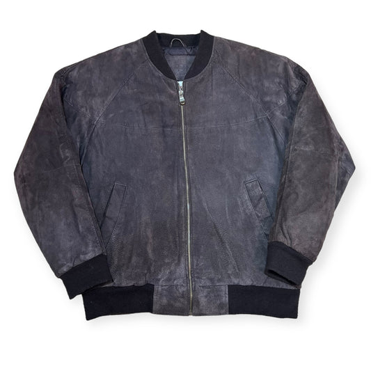 Nubuck leather zip up jacket (L)