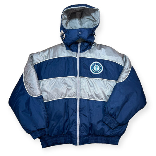 1990's Seattle Mariners hooded sports puffer jacket (XL)