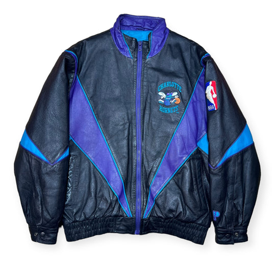 1990's Charlotte Hornets leather sports jacket (L)