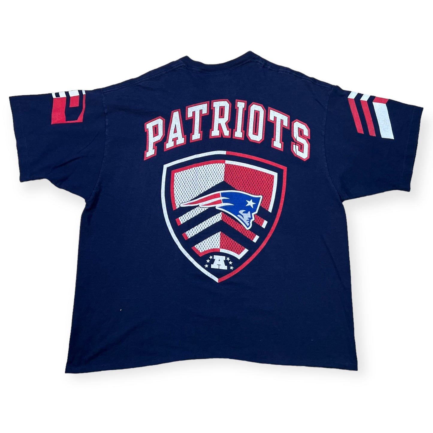 1997 New England Patriots NFL single stitch sports tee (XXL cropped)