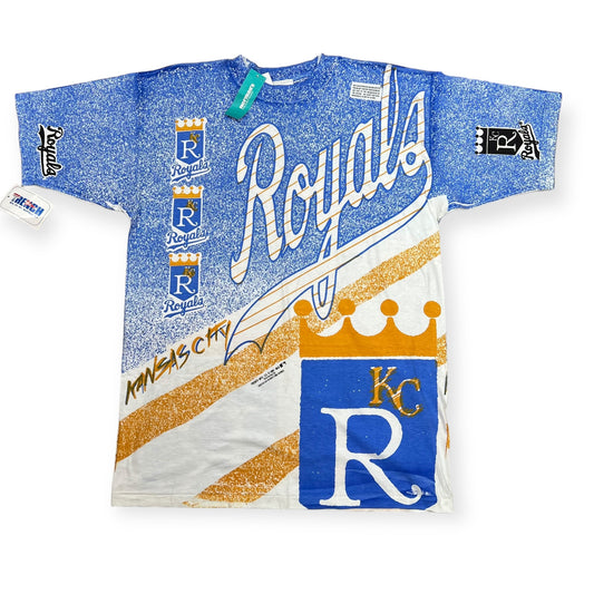 1991 Kansas City Royals all over print deadstock with tags sports tee (XL)