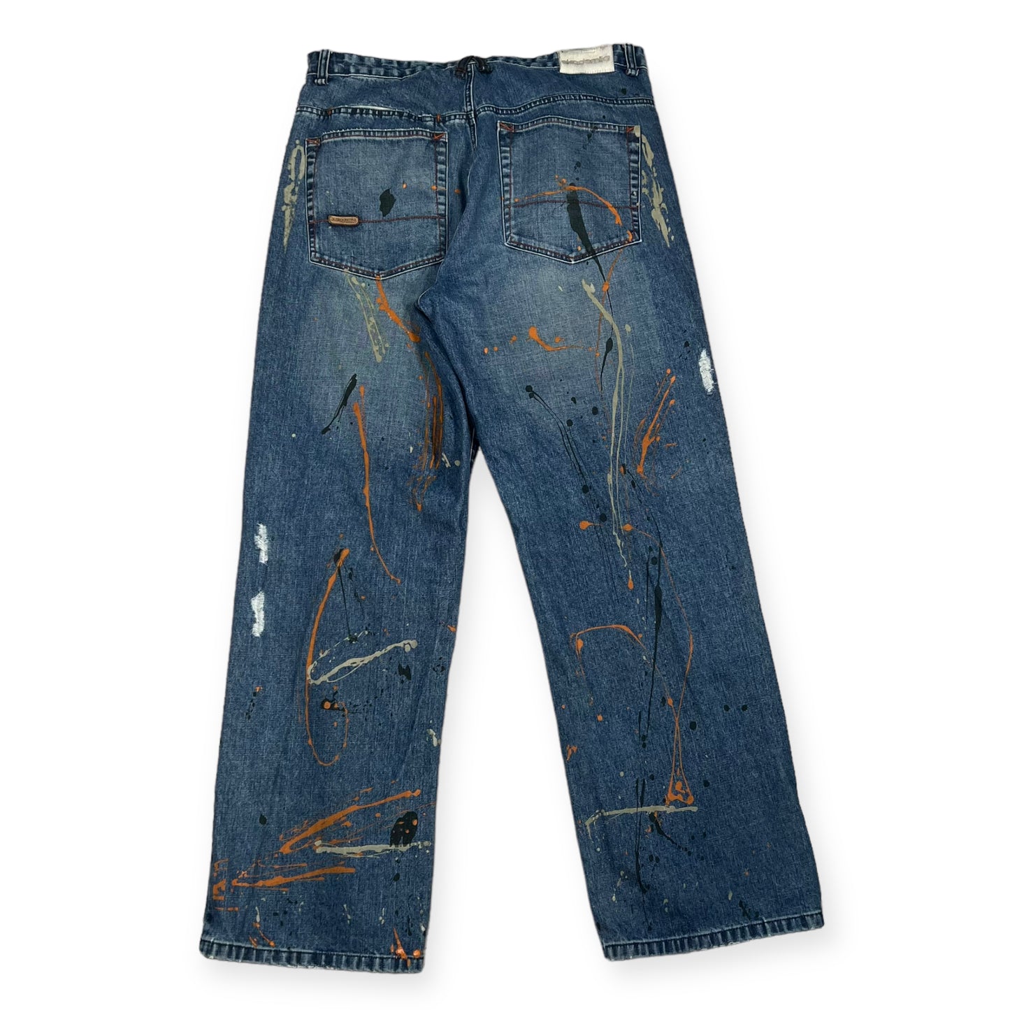 Akademiks painted blue denim pants (36X33)