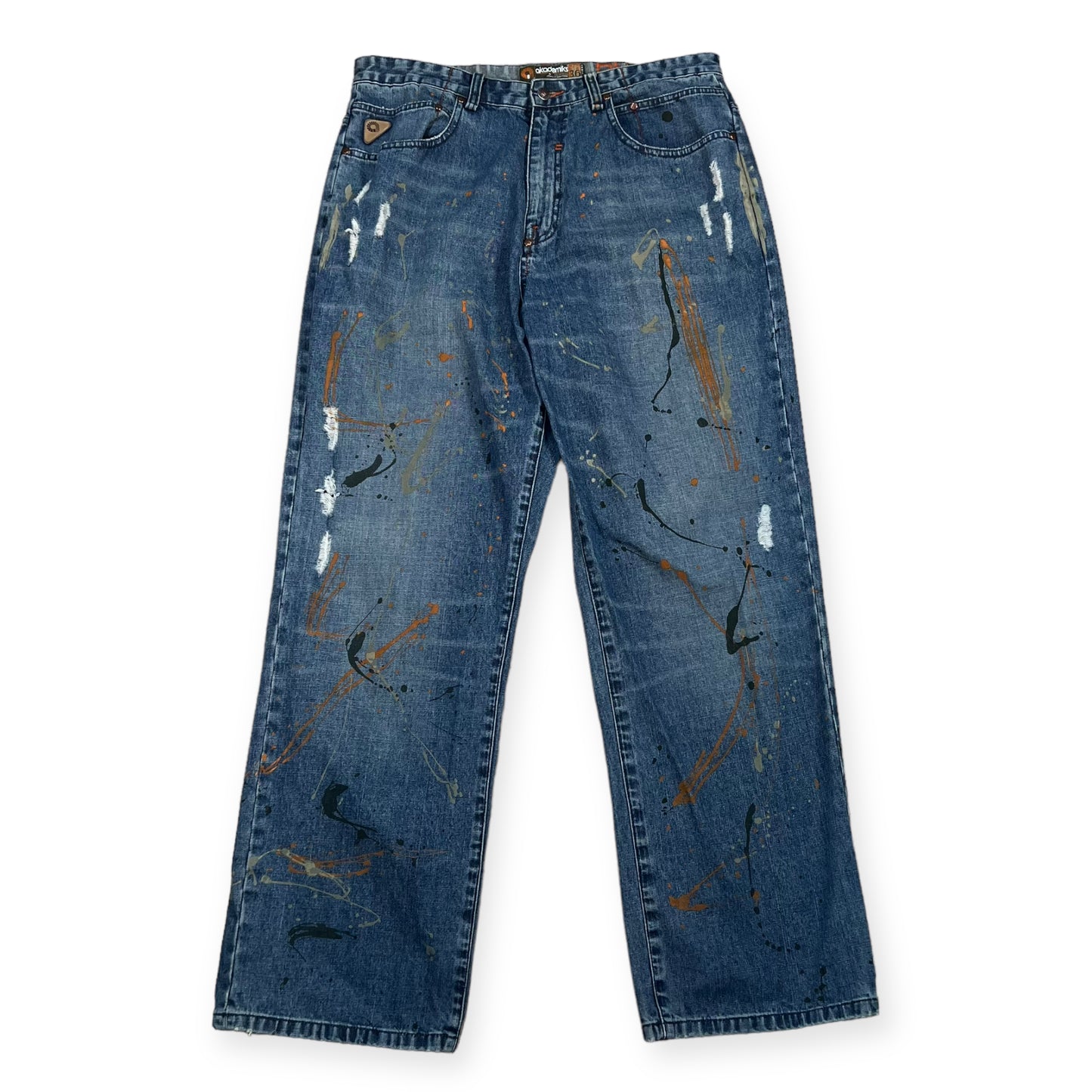 Akademiks painted blue denim pants (36X33)