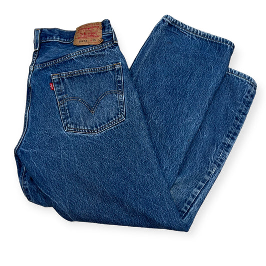 Levi's 501 blue denim button fly pants (34X30)