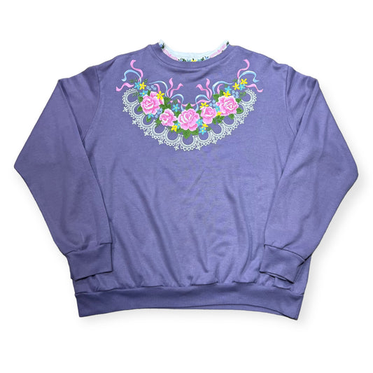 1980s/90s roses and ribbons crewneck sweatshirt (L)