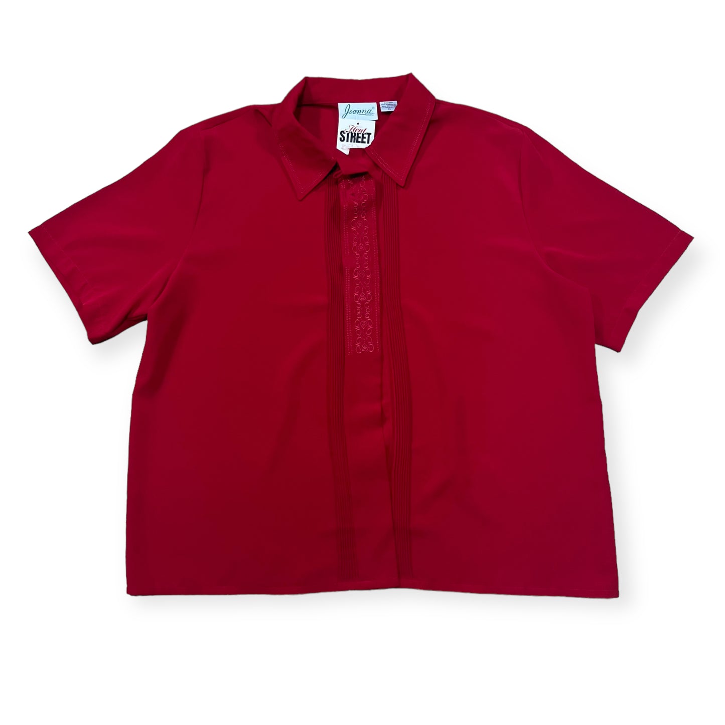 Button-up collared embroidered tee (XL)