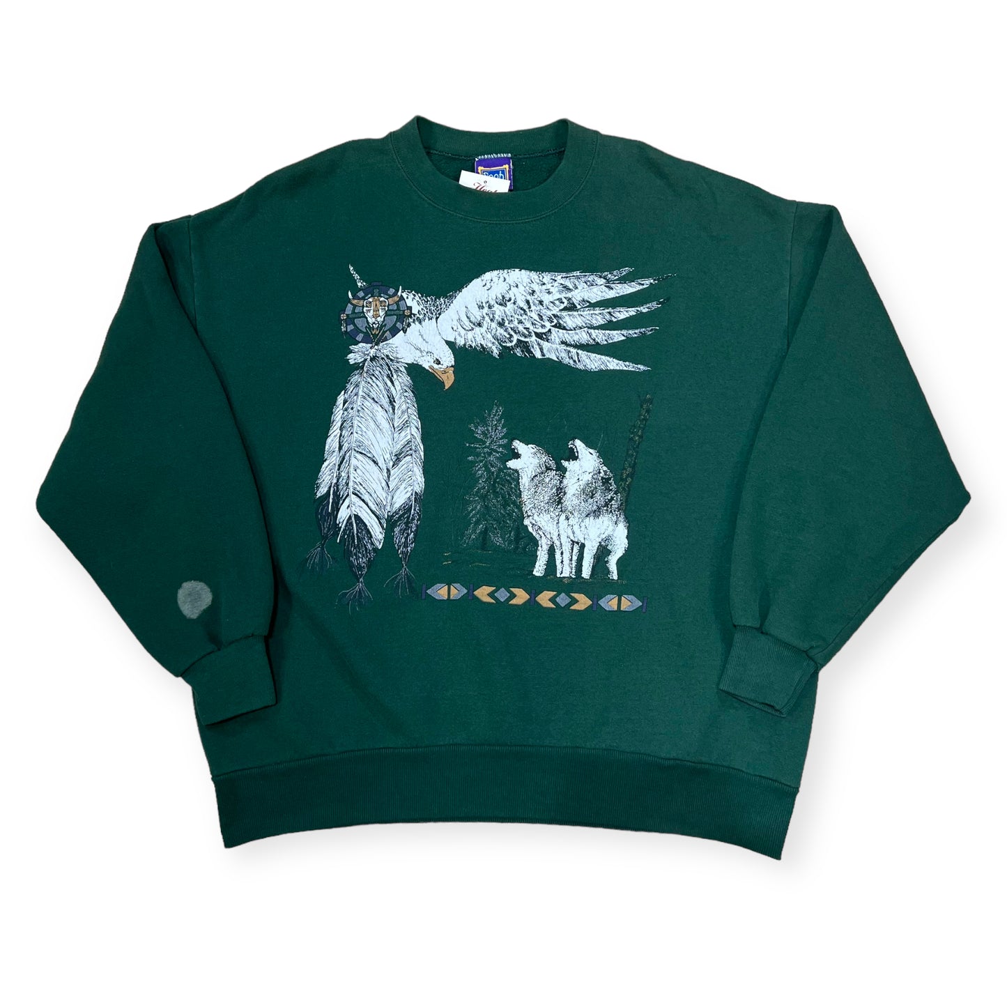 Eagle and Wolves nature crewneck sweatshirt (XL)