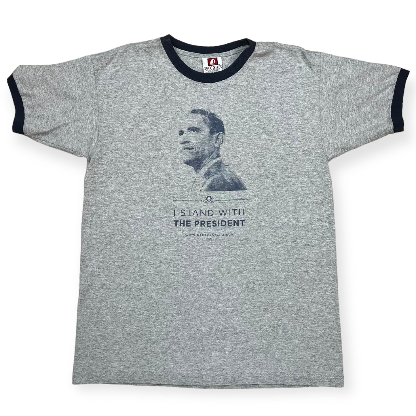 Obama 'I Stand with The President' ringer tee (L)