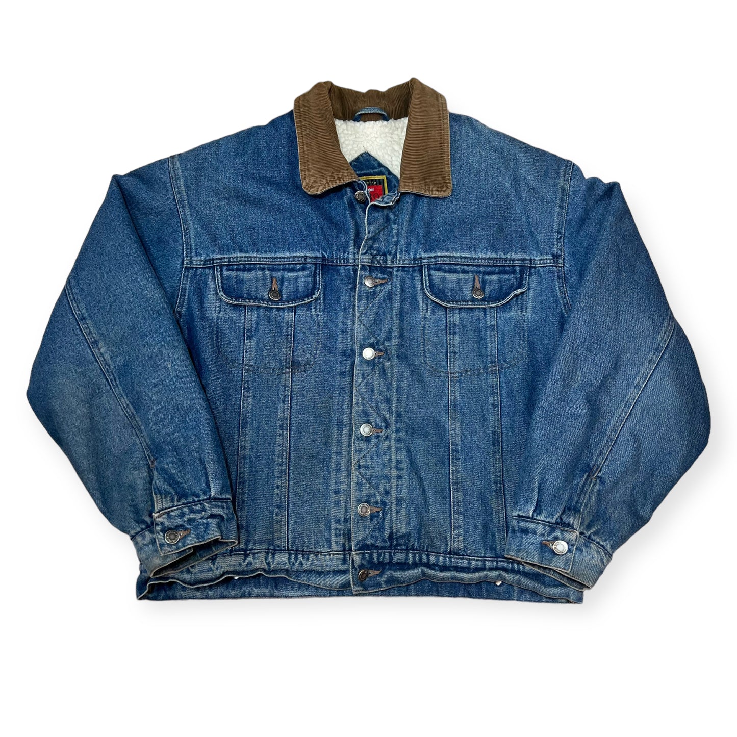 Wrangler Hero fleece lined collared denim jacket (L)