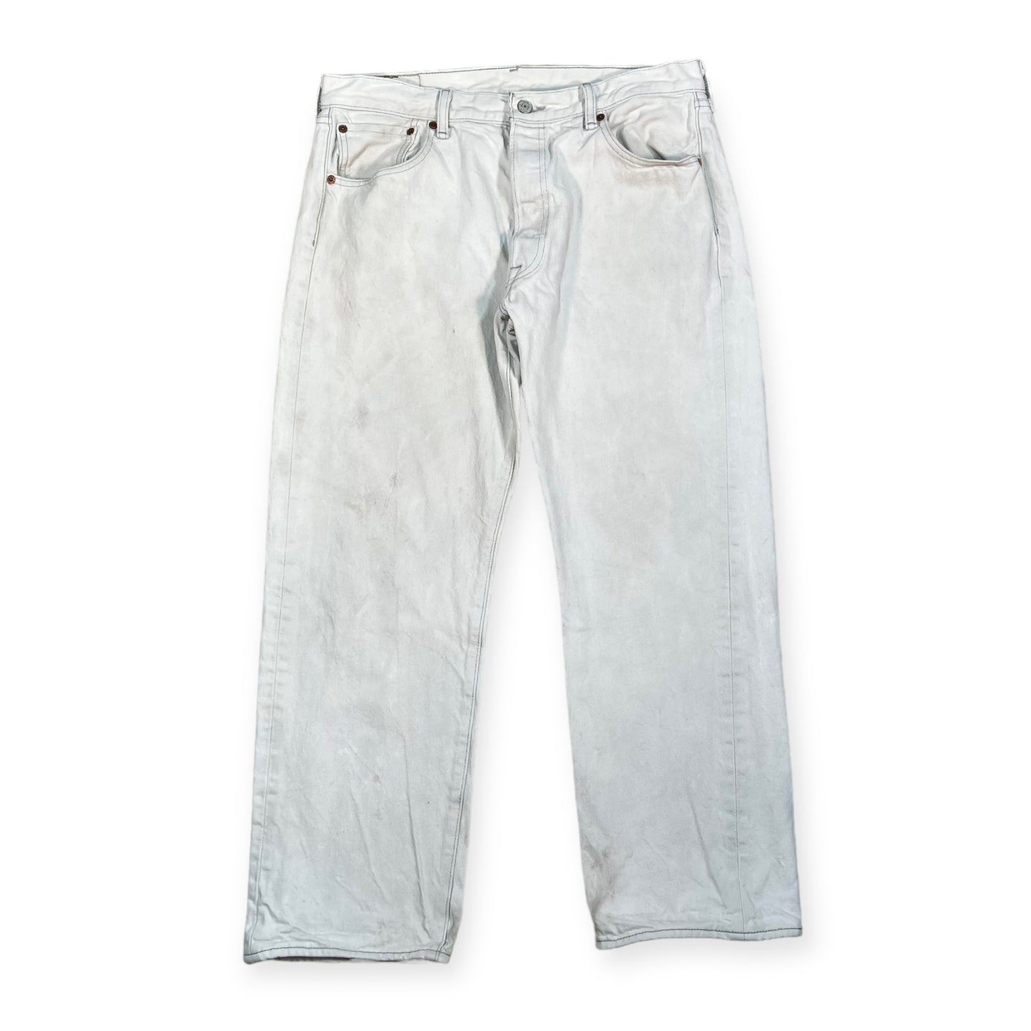 Levi's 501 button-fly cream denim pants (34X27)