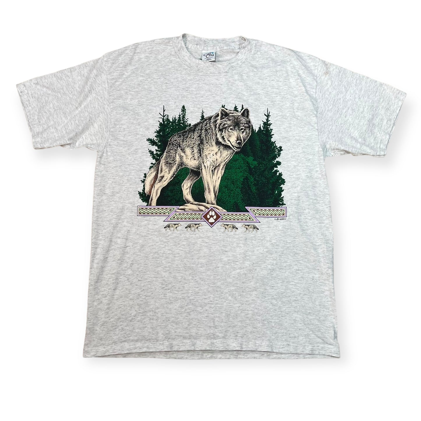 Wolf tribal nature tee (XL)