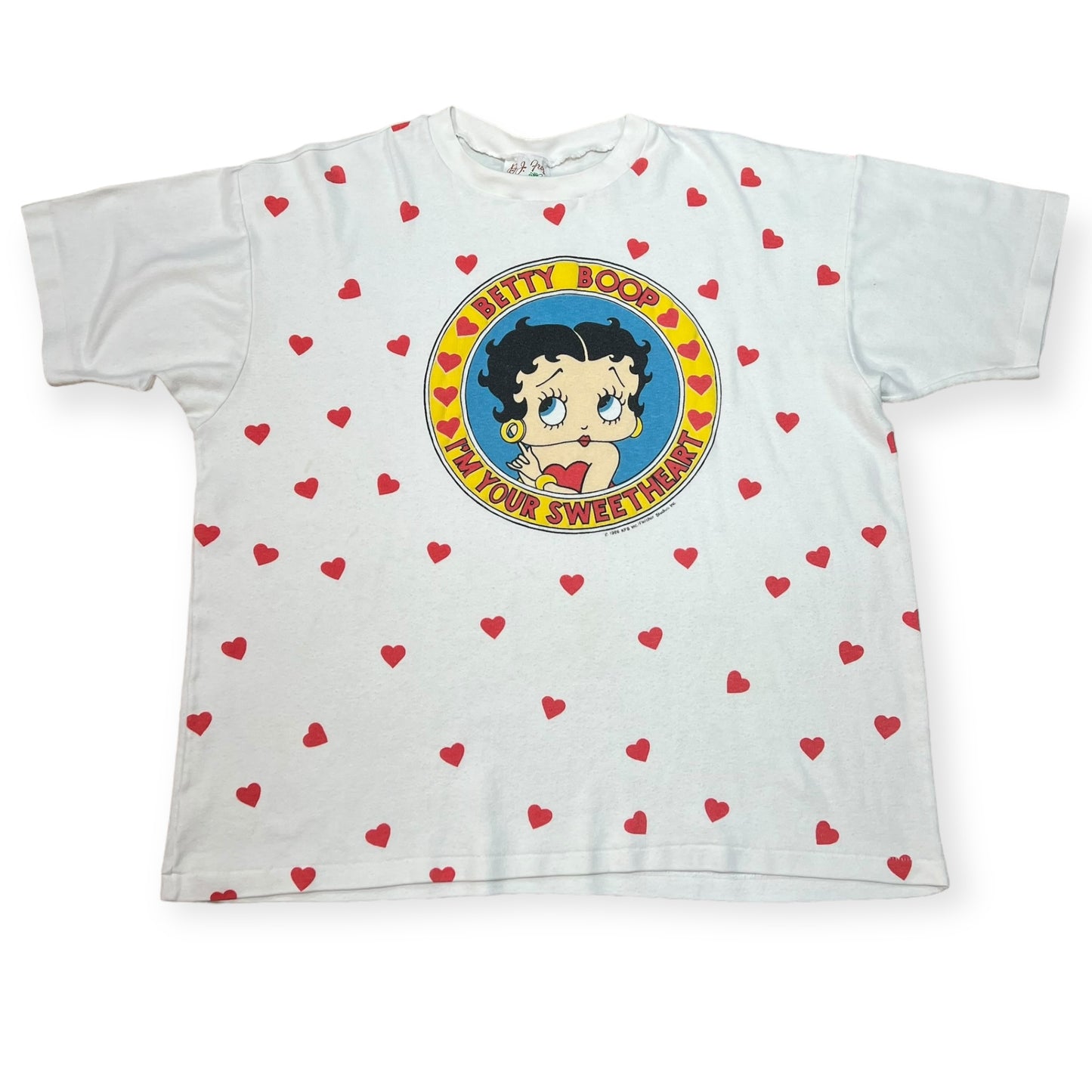 1968s Betty Boop hearts single stitch cartoon tee (M)