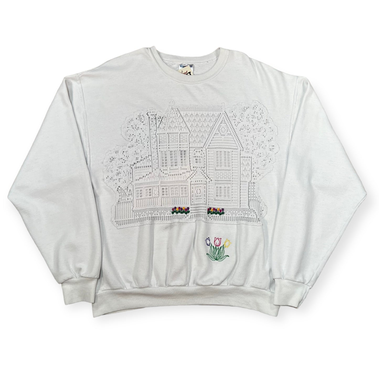 House and Tulips crewneck sweatshirt (L)