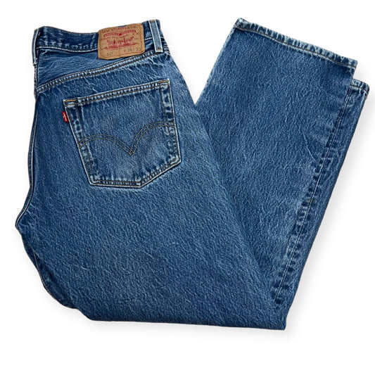 1990's Levi's 501 blue denim button fly pants (34X30)