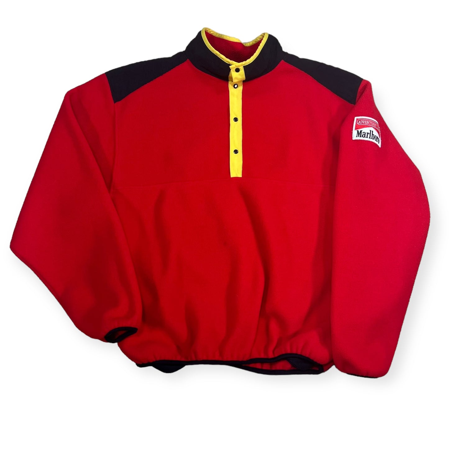 Marlboro fleece button up quarter zip crewneck sweatshirt (L)