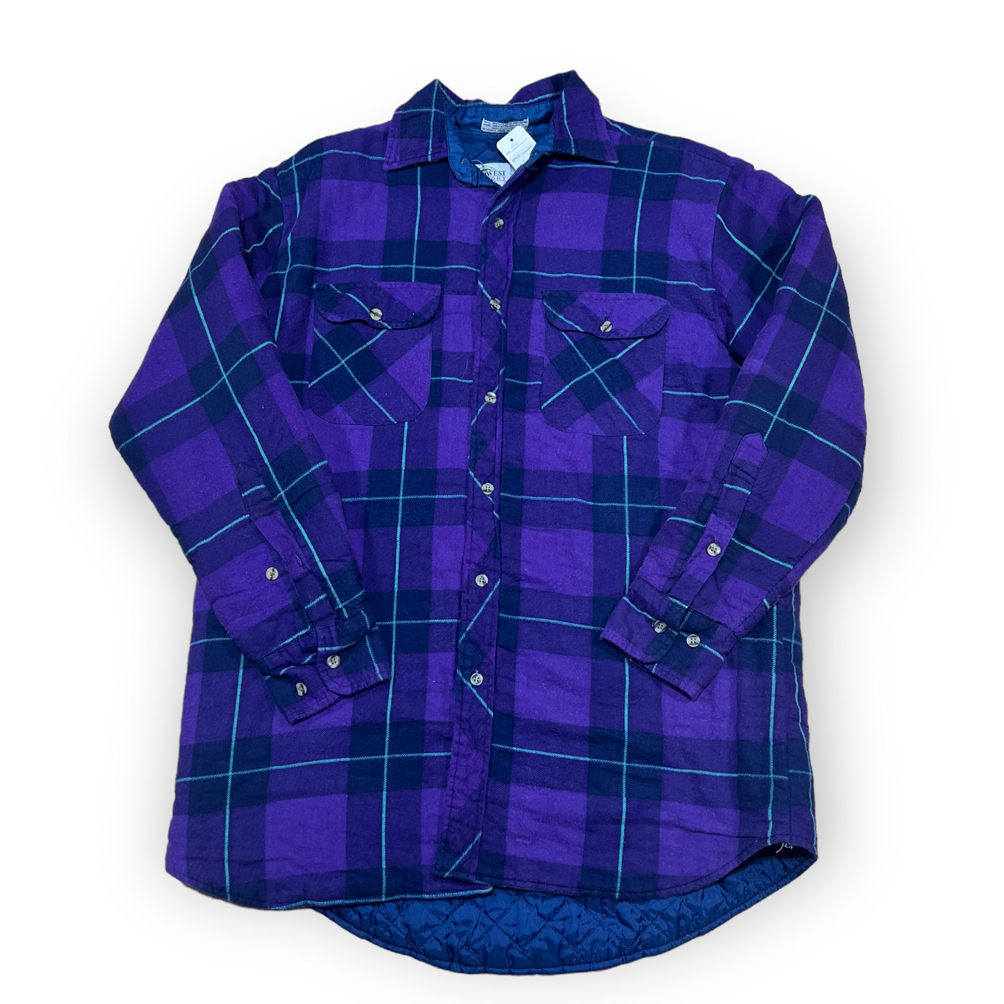 Button up lined long sleeve flannel tee (L)