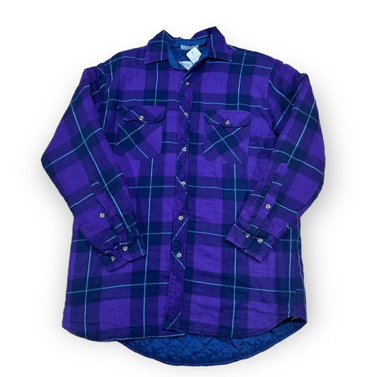 Button up lined long sleeve flannel tee (L)